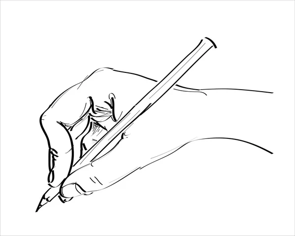 Menselijke hand schrijven — Stockvector