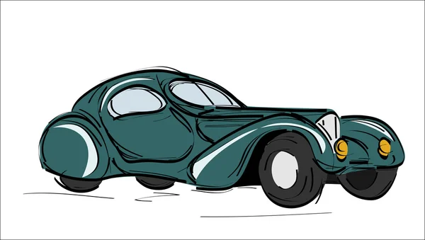 Croquis de voiture rétro — Image vectorielle