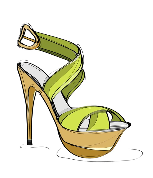 Female shoe with high heels — Stock Vector