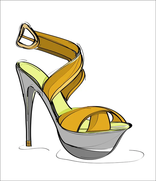 Female shoe with high heels — Stock Vector