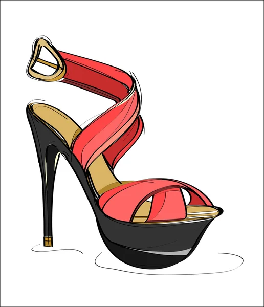 Female shoe with high heels — Stock Vector