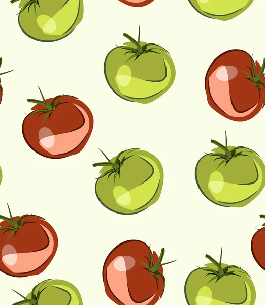 녹색, 빨간색 토마토 배경 — 스톡 벡터