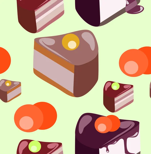 Cake  seamless background — Stock Vector