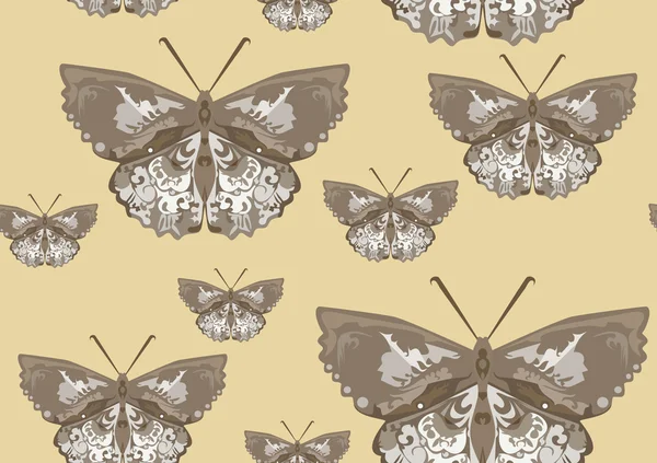 Ornamental butterflies pattern — Stock Vector