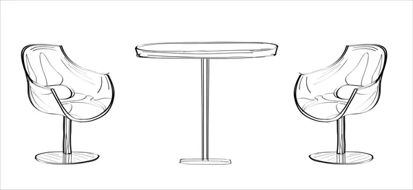 Mesa moderna con dos sillas — Archivo Imágenes Vectoriales