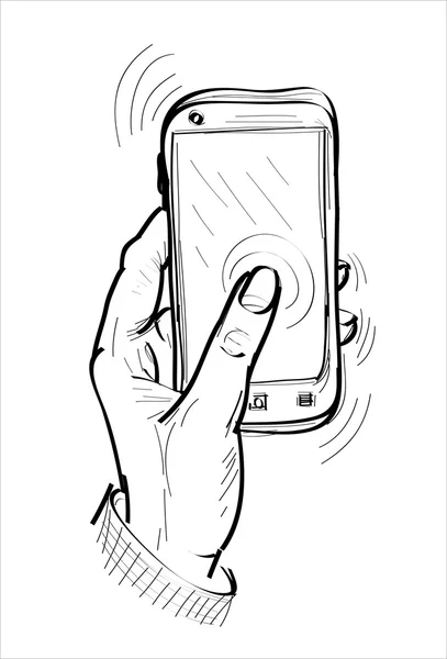 Ανθρώπινο χέρι χρησιμοποιώντας gadget — Διανυσματικό Αρχείο
