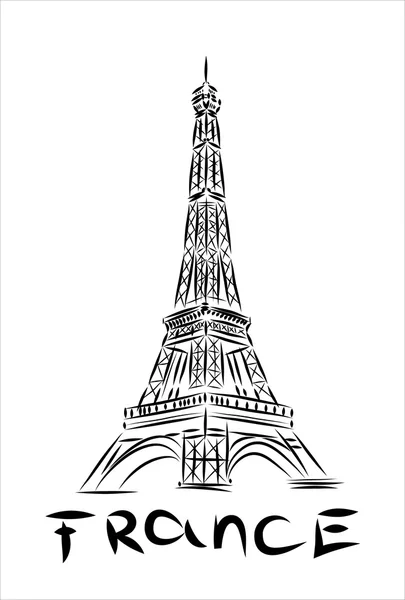 Esboço desenhado à mão da torre Eiffel — Vetor de Stock