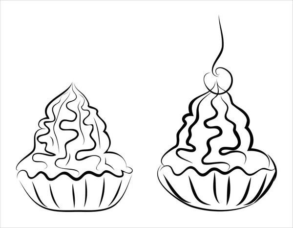 Zoete romige cupcakes — Stockvector