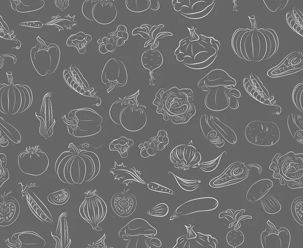 야채와 음식 패턴 — 스톡 벡터