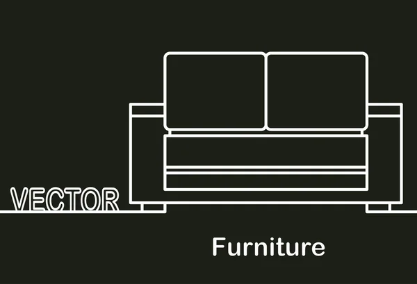 Значок мебели, дизайн линии — стоковый вектор