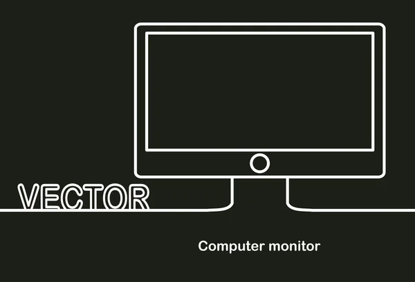 Monitor de computador com ícone de tela em branco — Vetor de Stock