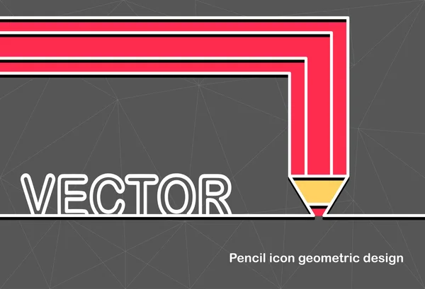 Crayon dans le style géométrique icône — Image vectorielle