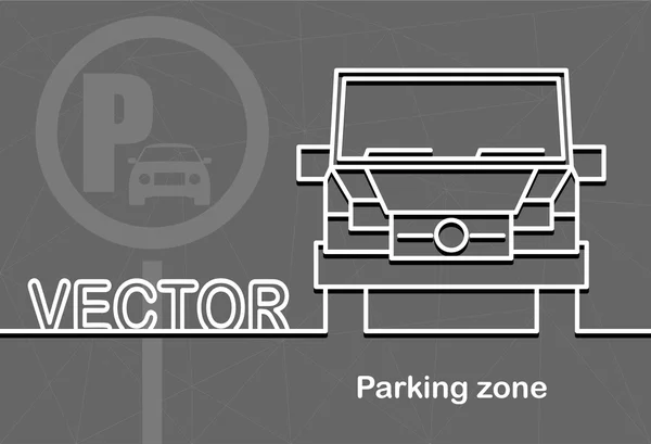 Parking zone and car icon — Stock Vector