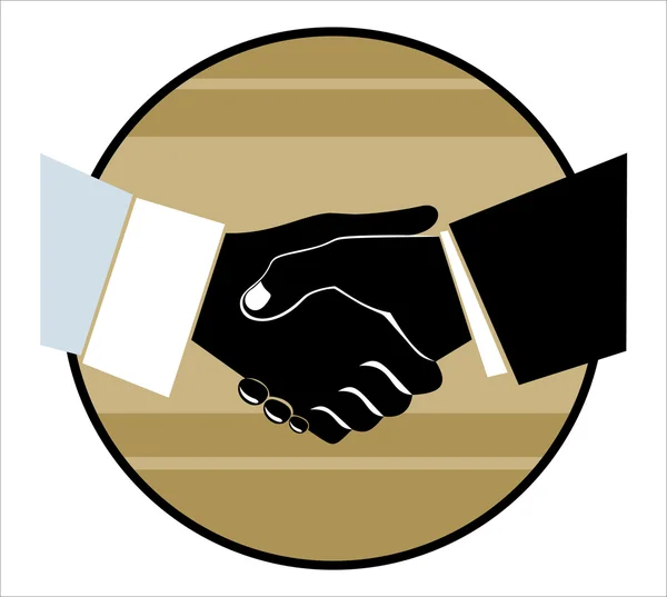 Biznesmenów drżenie rąk logo — Wektor stockowy