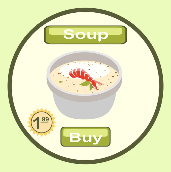 Prix de la soupe icône — Image vectorielle