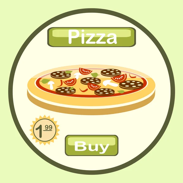 Pizza prijs pictogram — Stockvector