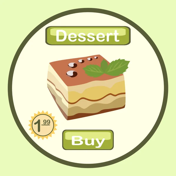Dessert price icon — Stock Vector