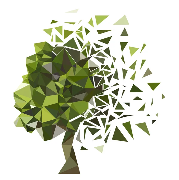 Modello di albero verde poligono — Vettoriale Stock