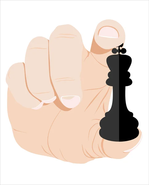 Людська рука тримає фігуру в шахах — стоковий вектор