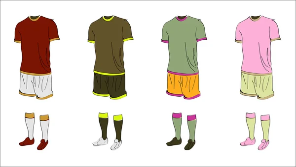 Πολύχρωμες στολές ποδοσφαίρου — Διανυσματικό Αρχείο