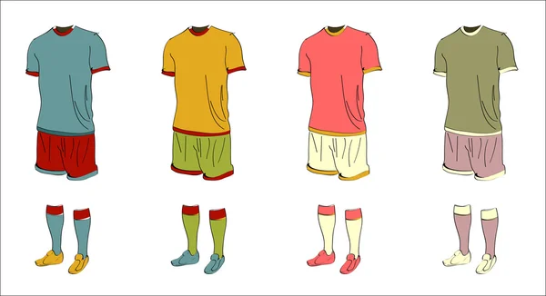 Divise da calcio colorate — Vettoriale Stock