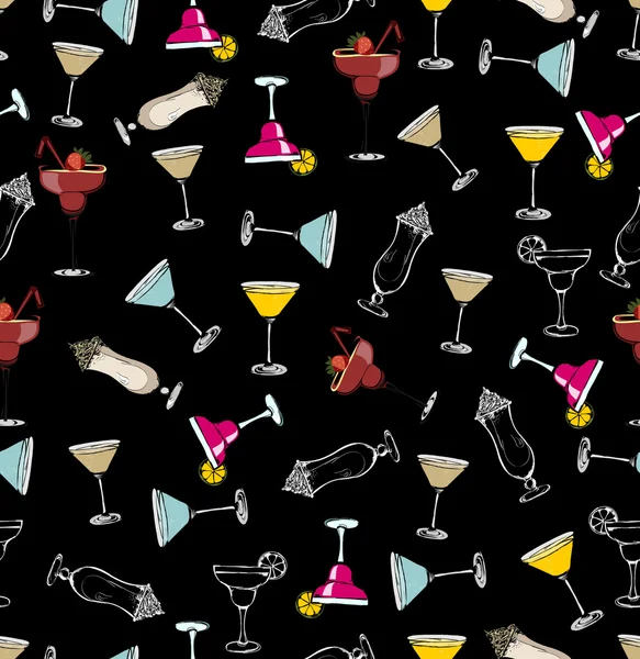Divers motifs de cocktails colorés — Image vectorielle