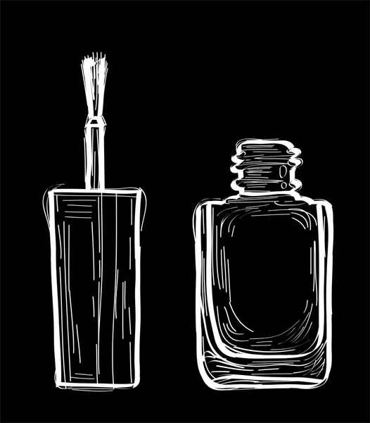 Hand drawn sketch of nail polish — Stock Vector