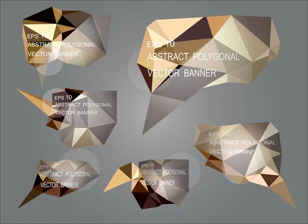 Origami abstrato banners poligonais — Vetor de Stock