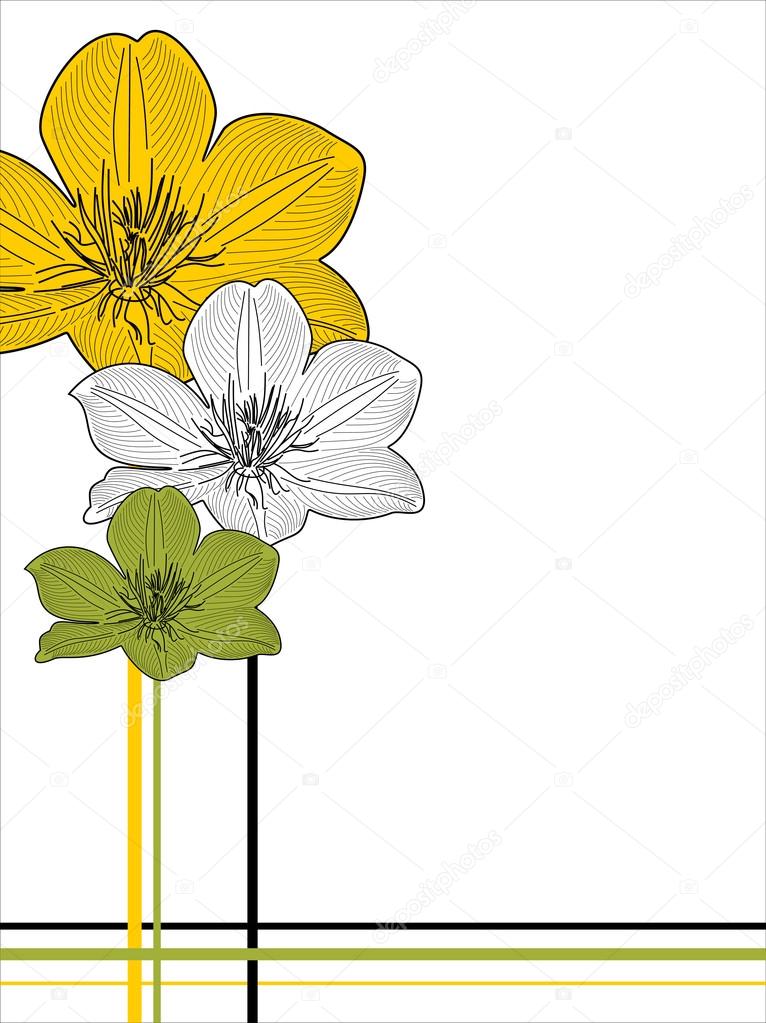 Handdrawn stencil outlined flowers — Stock Vector © mitay20 97992482