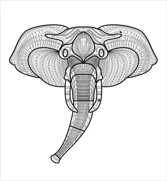 Cabeza modelada de elefante — Archivo Imágenes Vectoriales