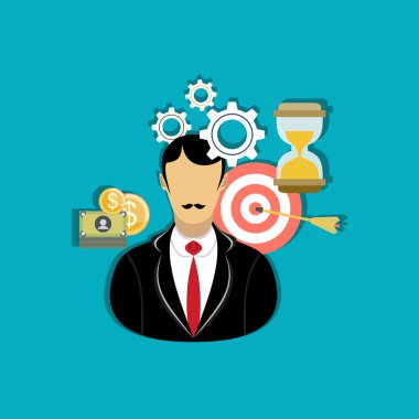 İş için düz tasarım kavramları