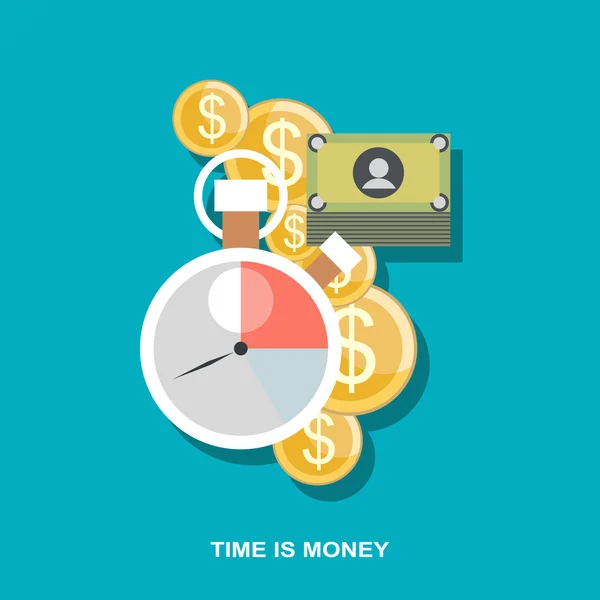 Ο χρόνος είναι χρήμα επιχειρηματική ιδέα — Διανυσματικό Αρχείο