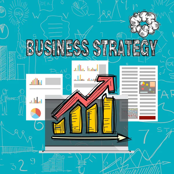 Diseño plano para la estrategia empresarial — Vector de stock