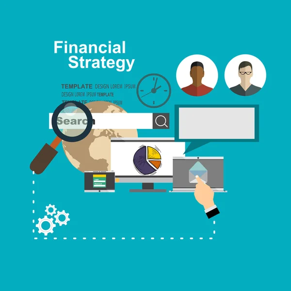 财务战略平台的设计 — 图库矢量图片