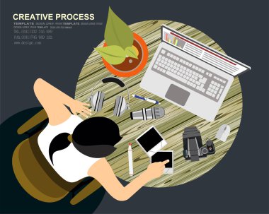 Yaratıcı süreç için düz tasarım