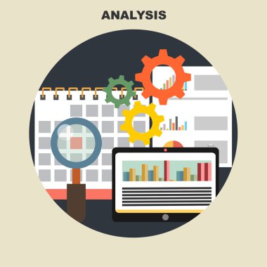 Flat design concepts for business analysis