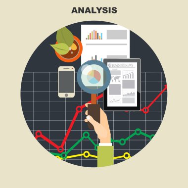 Flat design concepts for business analysis