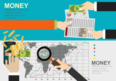 İş için düz tasarım kavramları