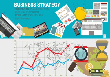 İş için düz tasarım kavramları