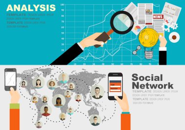 İş için düz tasarım kavramları