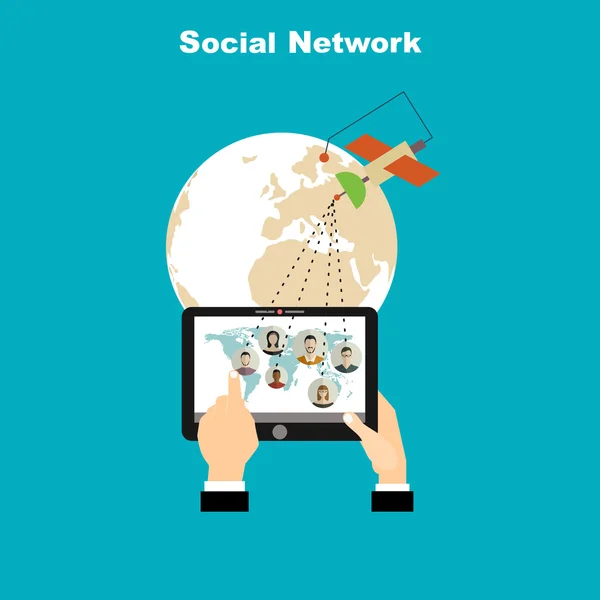 Abstraktes globales soziales Netzwerk. — Stockvektor