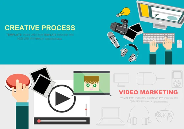 Concept voor digitale video marketing — Stockvector