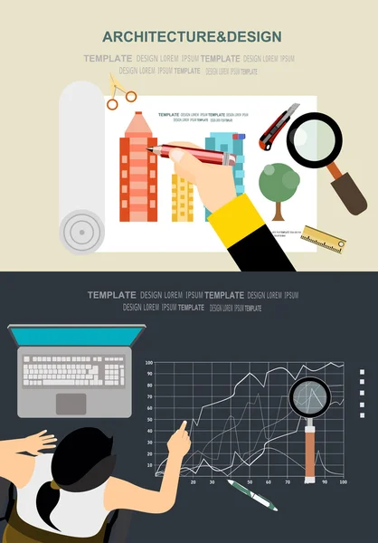 Architekturális és tervezési projekt — Stock Vector