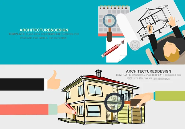 Projecto de arquitectura e design — Vetor de Stock