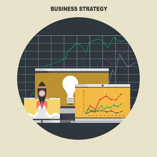 Conceptos de diseño plano para la estrategia empresarial — Archivo Imágenes Vectoriales