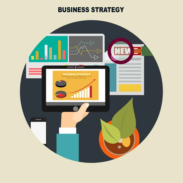 Conceptos de diseño plano para la estrategia empresarial — Vector de stock