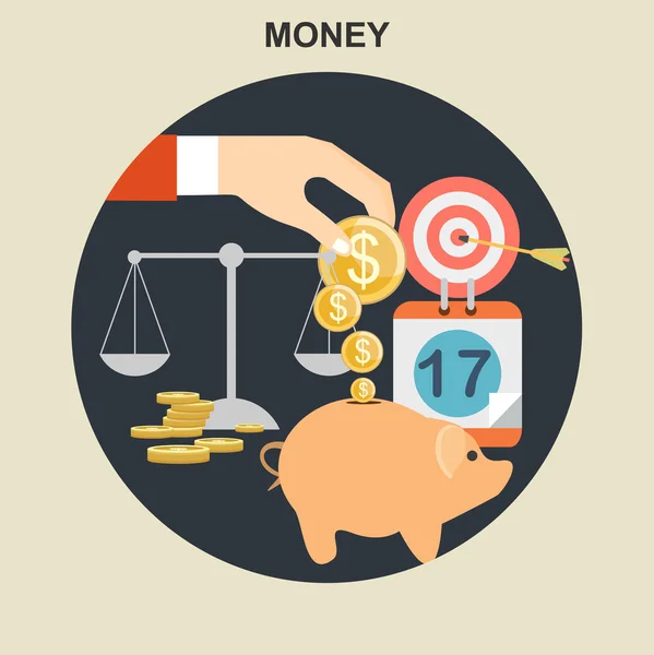 Illustration of money flat design. — Stock Vector