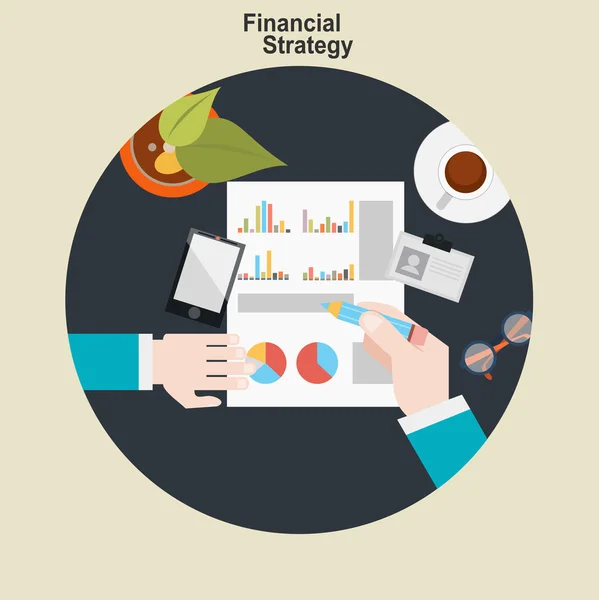 Ilustração da estratégia financeira design plano . — Vetor de Stock