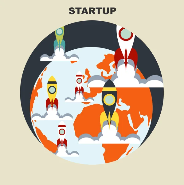 Illustration des Start-up-flachen Designs. — Stockvektor