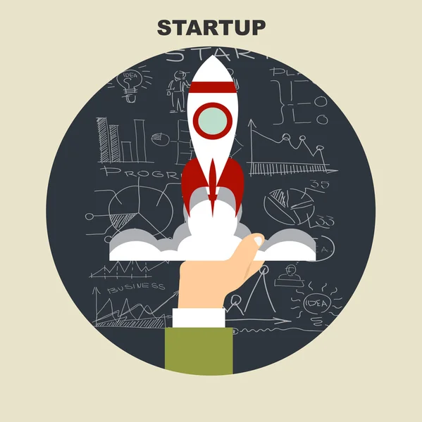 Illustrazione di startup design piatto . — Vettoriale Stock